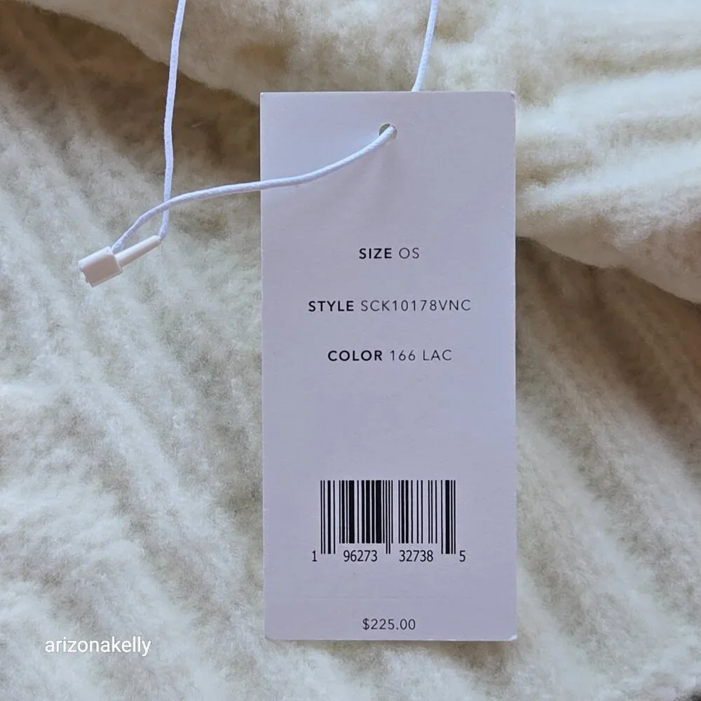 NWT Vince Cable Knit Merino Blend Ivory Thick Scarf
